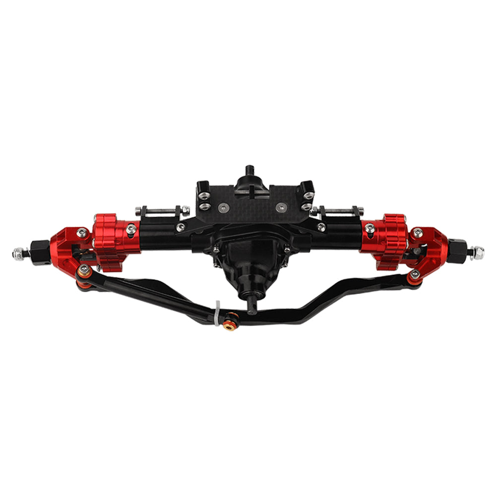 LonZeXy CNC Aluminum Portal Middle Axle With Steering Link Option, Metal Portal Axle For 1/10 SCX10 6x6 RC Crawler Chassis Upgrade Parts