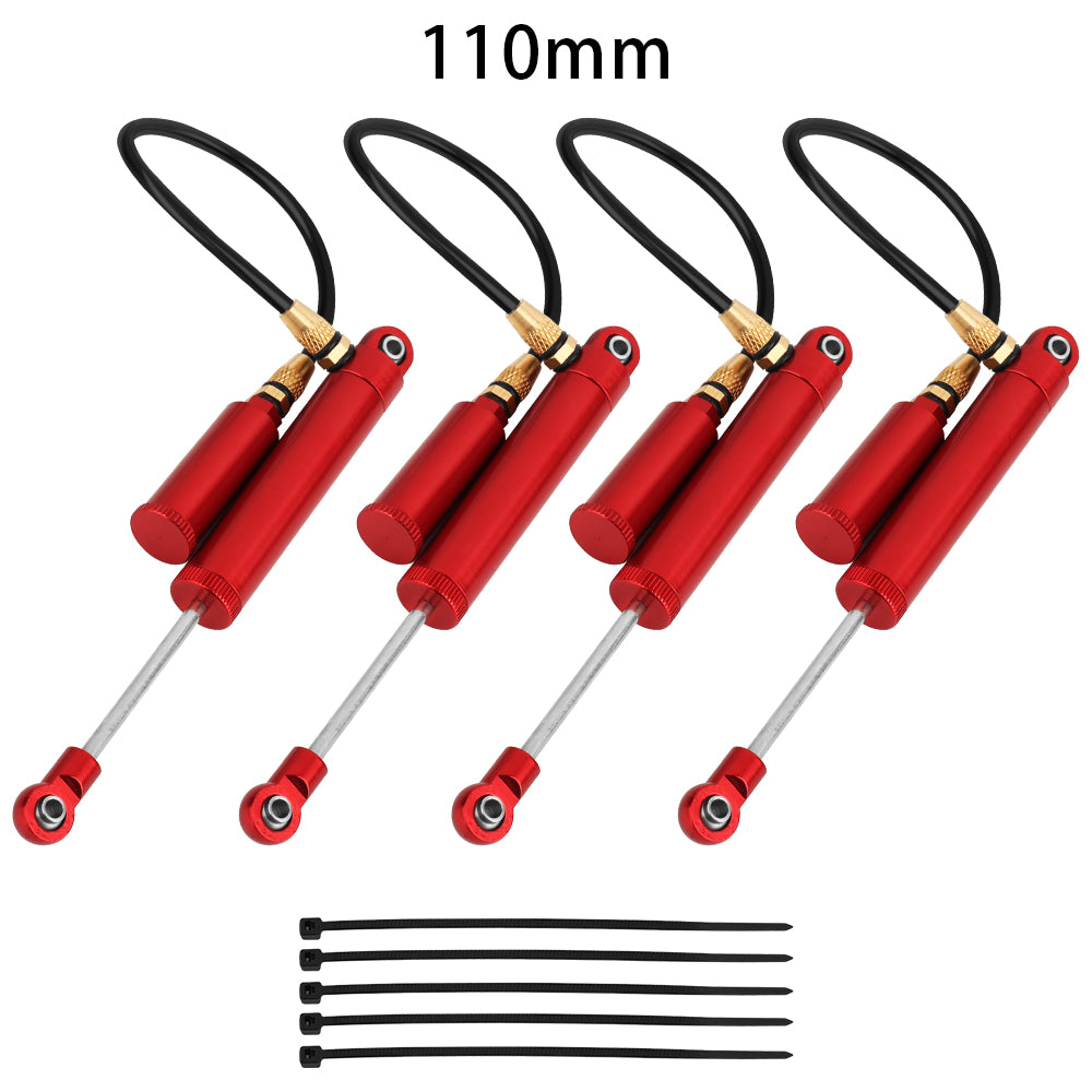 LonZeXy 4PCS Remote Reservoir Negative Pressure Shock Absorber 70/80/90/100/110mm Oil Damper For Axial SCX10 TRX4 TRX6 Wraith 1/10 RC Crawler Upgrade Parts