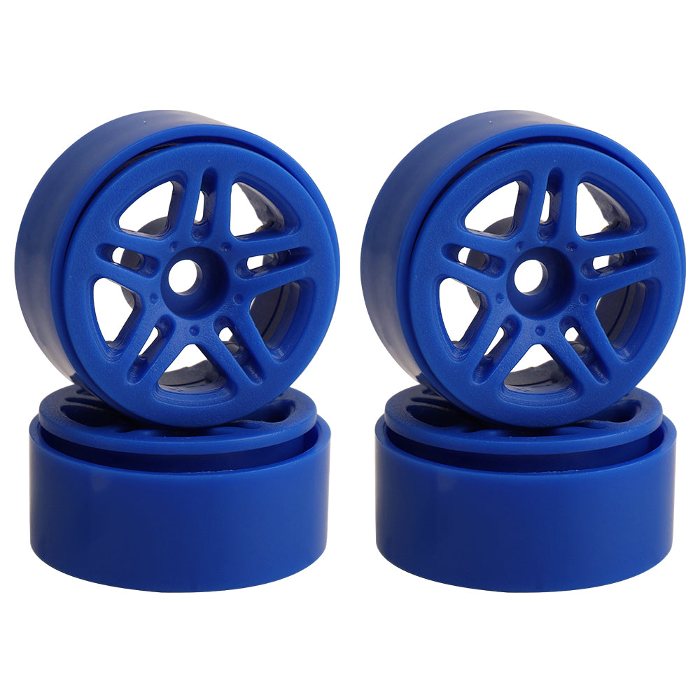 LonZeXy 1.0 inch Plastic Wheel Hub Rims or with Rubber Tires 4PCS For 1/24 SCX24 1/28 RC Off-Road Buggy Mini Model Truck 29.6mm Diameter Colorful RC Car Replacement Parts Style M