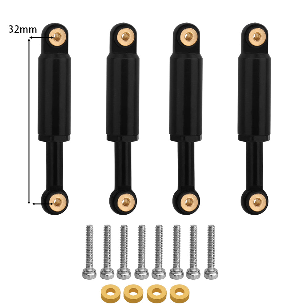 LonZeXy 4PCS Full Metal Shock Absorber 33mm Damper For Axial SCX24 90081 1/24 RC Crawler Car Internal Oil Suspension Upgrade Parts