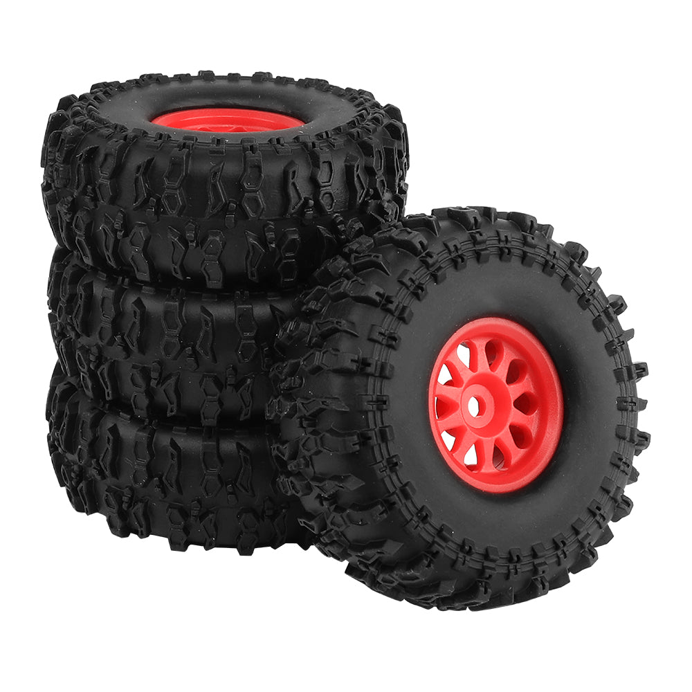 LonZeXy 1.0 inch Plastic Wheel Hub Rims or with Rubber Tires 4PCS For 1/24 SCX24 1/28 RC Off-Road Buggy Mini Model Truck 29.6mm Diameter Colorful RC Car Replacement Parts Style C