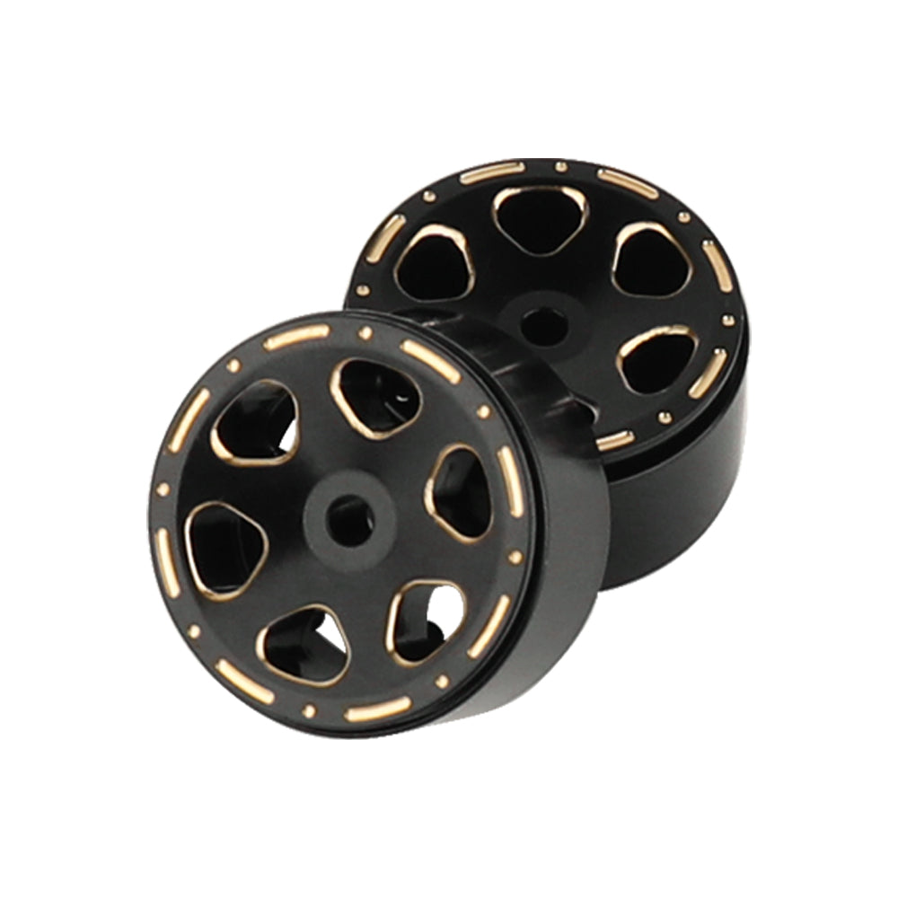 LonZeXy 1/18 1/24 RC Crawler Brass Beadlock Wheel Rims 4Pcs Black Gold Heavy Weight Wheel Hub RC Offroad Upgrade Parts
