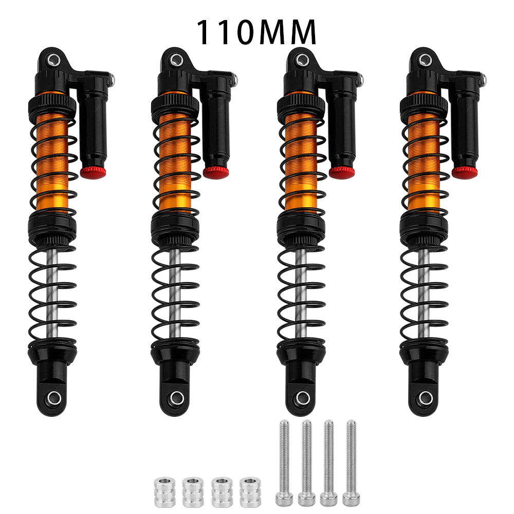 LonZeXy 4PCS 1/10 RC Crawler Piggyback Oil Shock Absorber 70/80/90/100/110/120mm Adjustable Damper For Axial SCX10 TRX4 D90 RC Off-Road Car Upgrade Parts