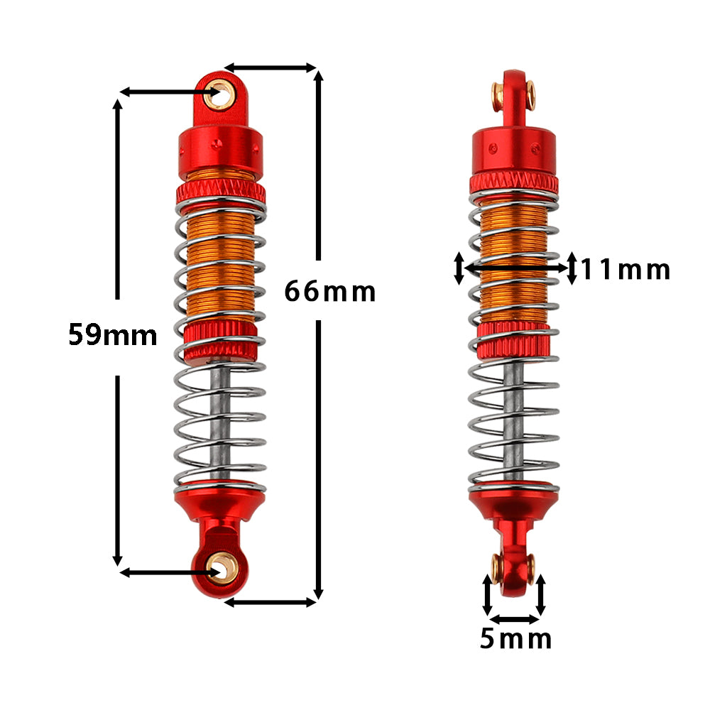 LonZeXy 4PCS New Aluminum Oil Shock Absorber 53/59/66mm Adjustable Damper For Traxxas TRX4M 1/18 RC Crawler Car Suspension Upgrade Parts