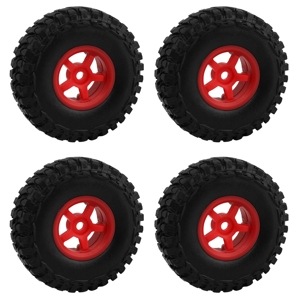 LonZeXy 1.0 inch Plastic Wheel Hub Rims or with Rubber Tires 4PCS For 1/24 SCX24 1/28 RC Off-Road Buggy Mini Model Truck 29.6mm Diameter Colorful RC Car Replacement Parts Style I
