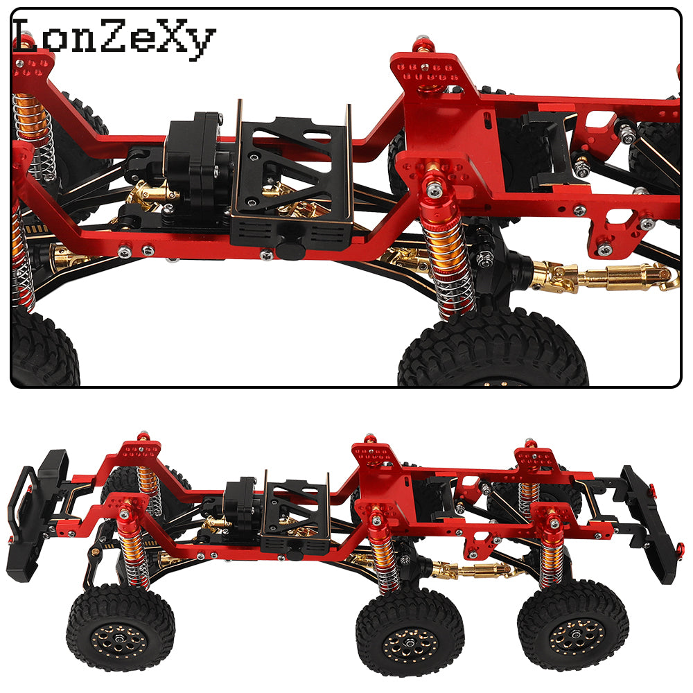 LONZEXY Metal 6x6 RC Car Chassis Frame with Front Middle Rear Axles Gearbox DIY for TRX4M
