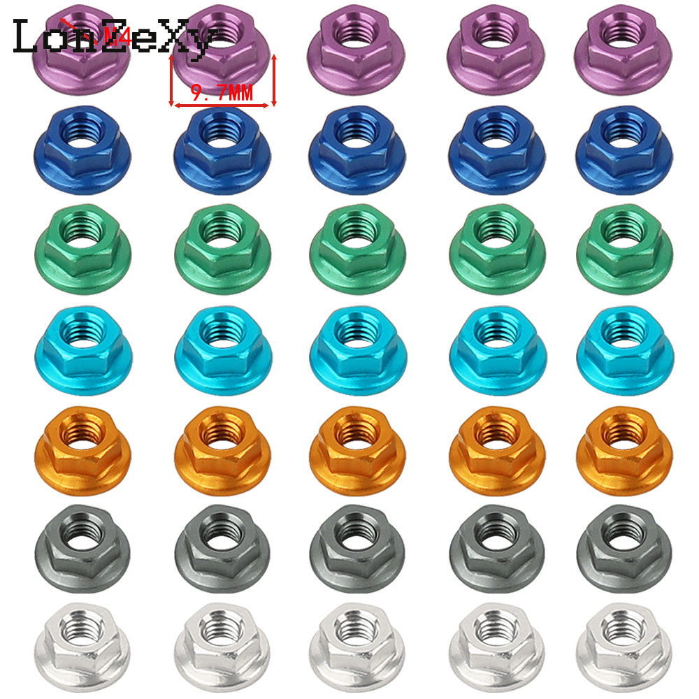 LONZEXY Aluminum Lock Nuts  with Flange Nylon Insert  for RC