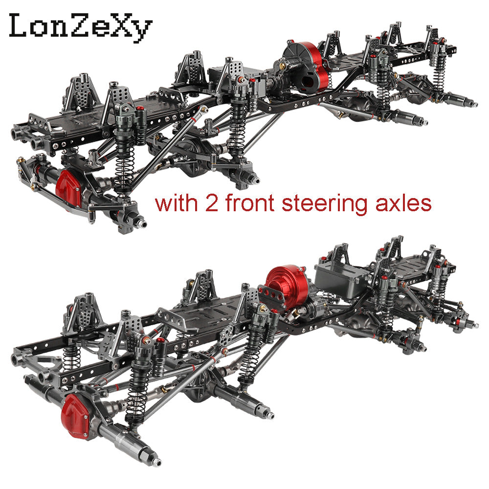LONZEXY 8×8 Carbon Fiber Frame + Complete Axle + Front Gearbox for SCX24