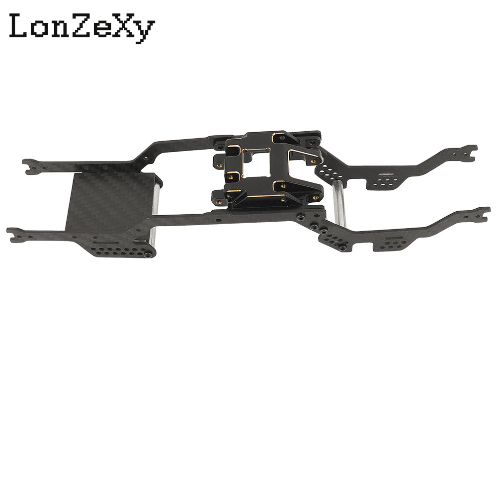 LONZEXY Universal LCG  Bronco Chassis Frame Kit +Brass Battery Plate for 1/18 TRX4M (Carbon Fiber)