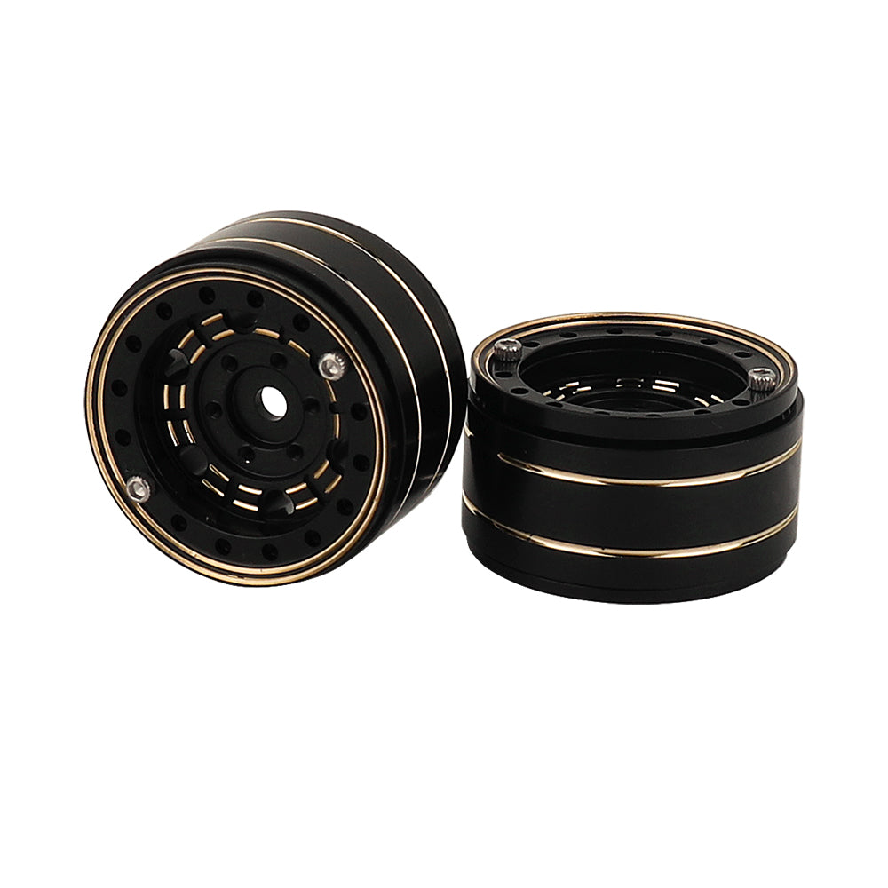 LonZeXy 1/18 1/24 RC Crawler Brass Wheel Rims 4Pcs Black Gold Heavy Weight Wheel Hub with Tires RC Model Upgrade Parts