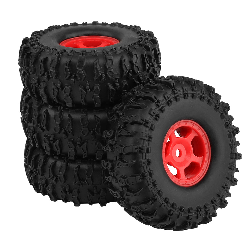 LonZeXy 1.0 inch Plastic Wheel Hub Rims or with Rubber Tires 4PCS For 1/24 SCX24 1/28 RC Off-Road Buggy Mini Model Truck 29.6mm Diameter Colorful RC Car Replacement Parts Style J