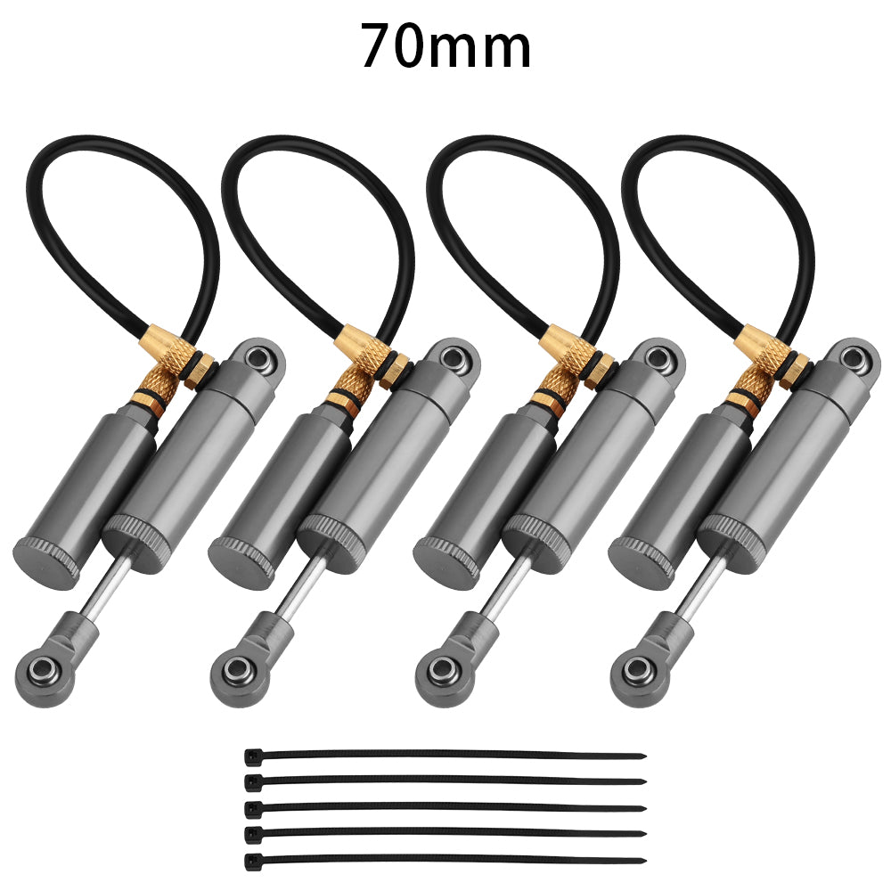 LonZeXy 4PCS Remote Reservoir Negative Pressure Shock Absorber 70/80/90/100/110mm Oil Damper For Axial SCX10 TRX4 TRX6 Wraith 1/10 RC Crawler Upgrade Parts