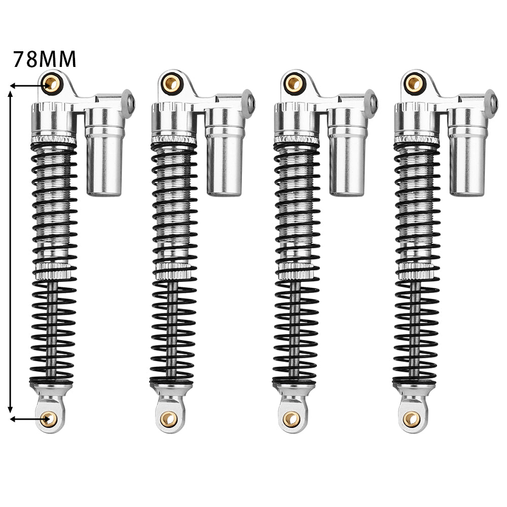 LonZeXy 4PCS New Oil Shock Absorber 53/59/66/78mm Piggyback Damper For Traxxas TRX4M 1/18 RC Crawler Adjustable Aluminum Suspension Upgrade Parts