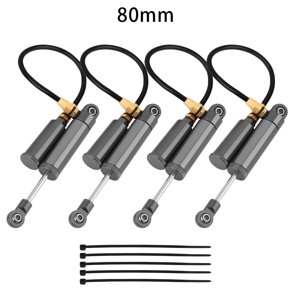 LonZeXy 4PCS Remote Reservoir Negative Pressure Shock Absorber 70/80/90/100/110mm Oil Damper For Axial SCX10 TRX4 TRX6 Wraith 1/10 RC Crawler Upgrade Parts