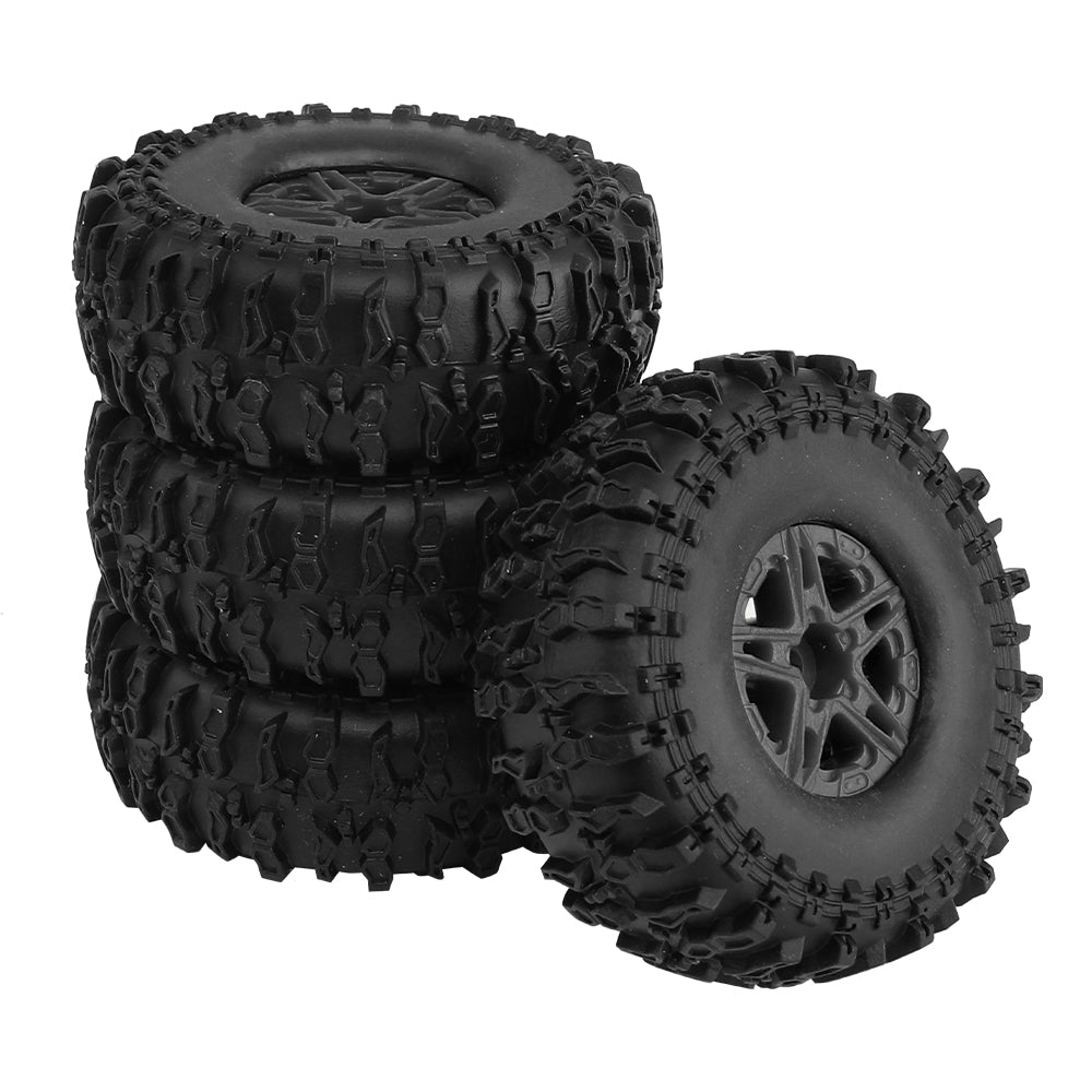 LonZeXy 1.0 inch Plastic Wheel Hub Rims or with Rubber Tires 4PCS For 1/24 SCX24 1/28 RC Off-Road Buggy Mini Model Truck 29.6mm Diameter Colorful RC Car Replacement Parts Style K