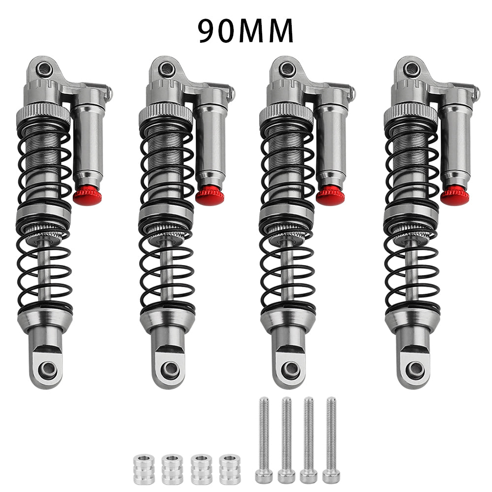 LonZeXy 4PCS 1/10 RC Crawler Piggyback Oil Shock Absorber 70/80/90/100/110/120mm Adjustable Damper For Axial SCX10 TRX4 D90 RC Off-Road Car Upgrade Parts