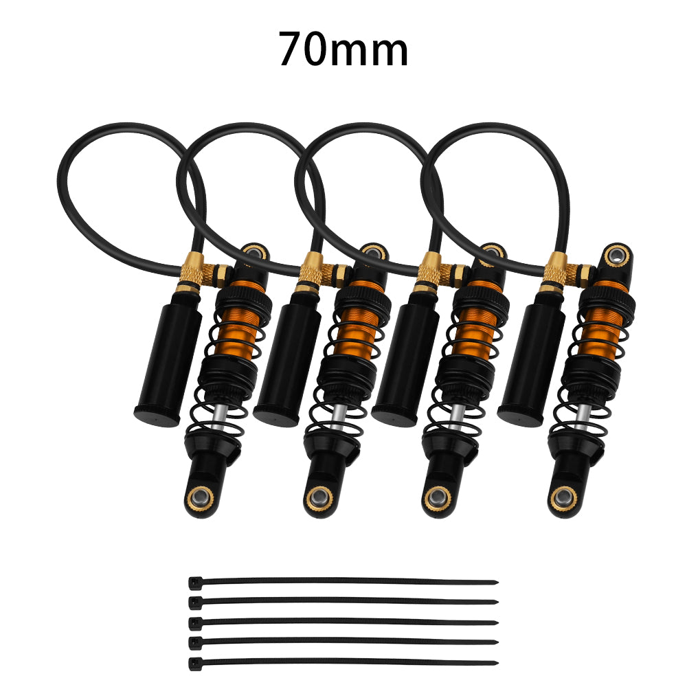 LonZeXy 4PCS Remote Reservoir Dual Spring Negative Pressure Shock Absorber 70/80/90/100/110/120mm Oil Damper For Axial SCX10 TRX4 TRX6 Wraith 1/10 RC Crawler Upgrade Parts