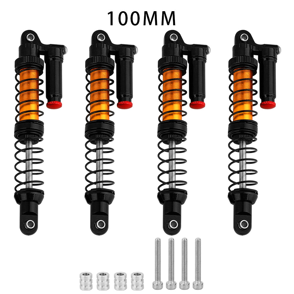 LonZeXy 4PCS 1/10 RC Crawler Piggyback Oil Shock Absorber 70/80/90/100/110/120mm Adjustable Damper For Axial SCX10 TRX4 D90 RC Off-Road Car Upgrade Parts