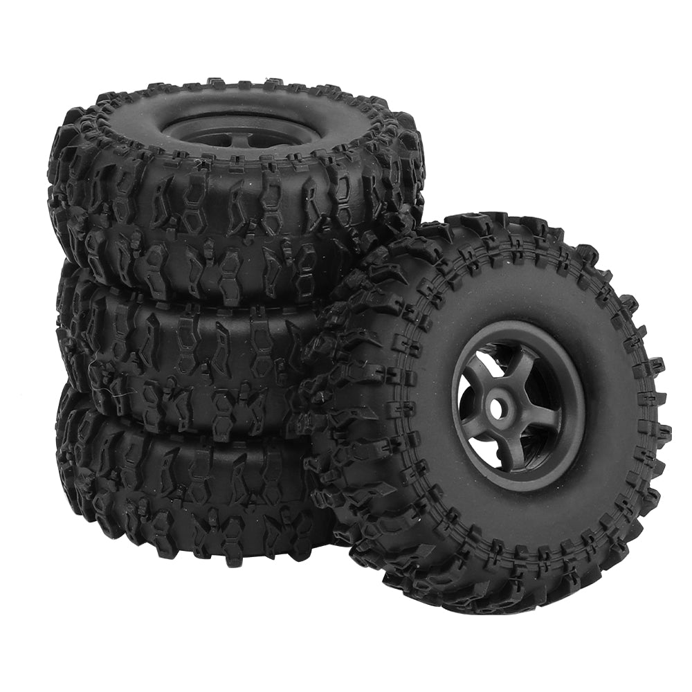 LonZeXy 1.0 inch Plastic Wheel Hub Rims or with Rubber Tires 4PCS For 1/24 SCX24 1/28 RC Off-Road Buggy Mini Model Truck 29.6mm Diameter Colorful RC Car Replacement Parts Style I