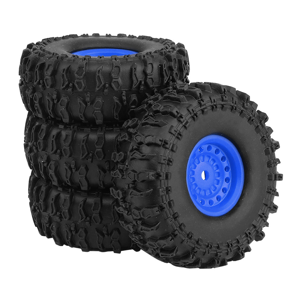 LonZeXy 1.0 inch Plastic Wheel Hub Rims or with Rubber Tires 4PCS For 1/24 SCX24 1/28 RC Off-Road Buggy Mini Model Truck 29.6mm Diameter Colorful RC Car Replacement Parts Style D