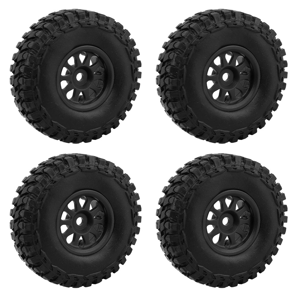 LonZeXy 1.0 inch Plastic Wheel Hub Rims or with Rubber Tires 4PCS For 1/24 SCX24 1/28 RC Off-Road Buggy Mini Model Truck 29.6mm Diameter Colorful RC Car Replacement Parts Style C