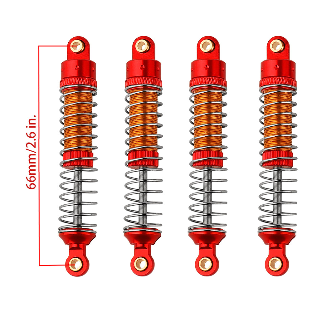 LonZeXy 4PCS New Aluminum Oil Shock Absorber 53/59/66mm Adjustable Damper For Traxxas TRX4M 1/18 RC Crawler Car Suspension Upgrade Parts