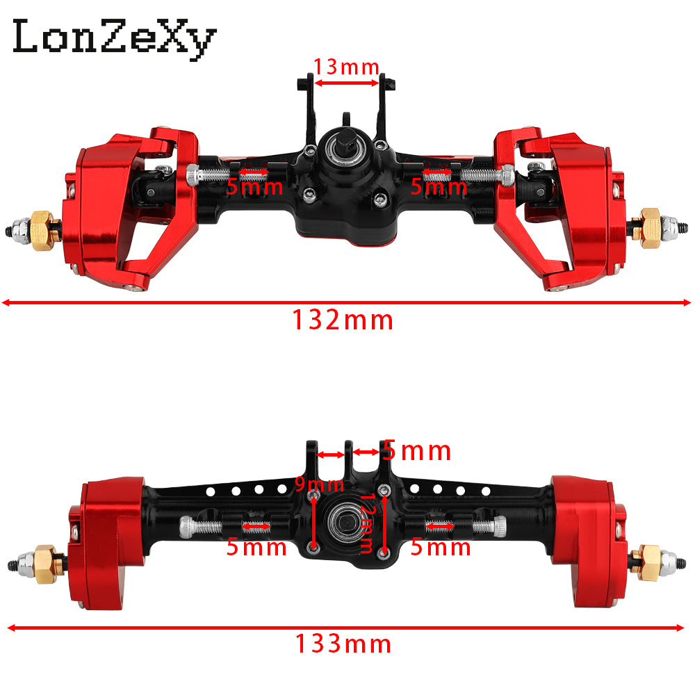 LONZEXY +4mm Extended Aluminum Front Rear Complete Axles for 1/18 TRX4M