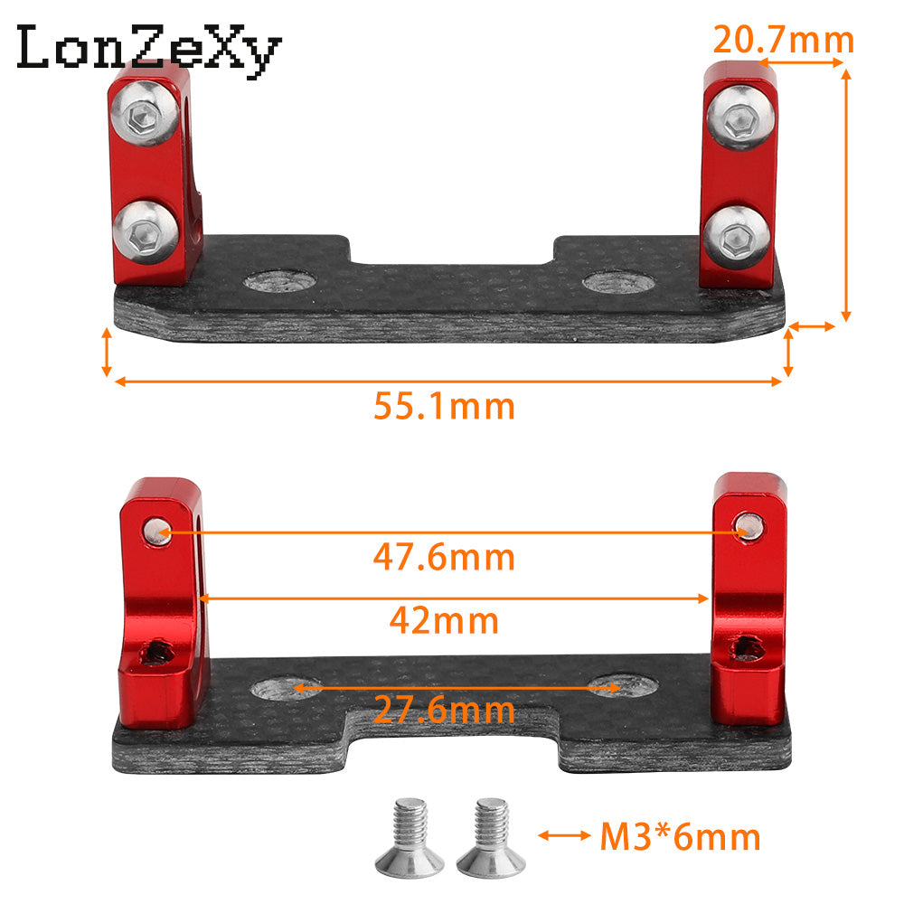 LONZEXY Aluminum Alloy Servo Mount + Carbon Fiber for SCX10