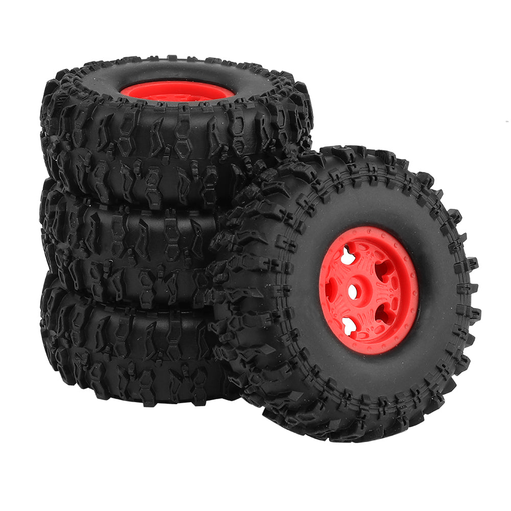 LonZeXy 1.0 inch Plastic Wheel Hub Rims or with Rubber Tires 4PCS For 1/24 SCX24 1/28 RC Off-Road Buggy Mini Model Truck 29.6mm Diameter Colorful RC Car Replacement Parts Style E