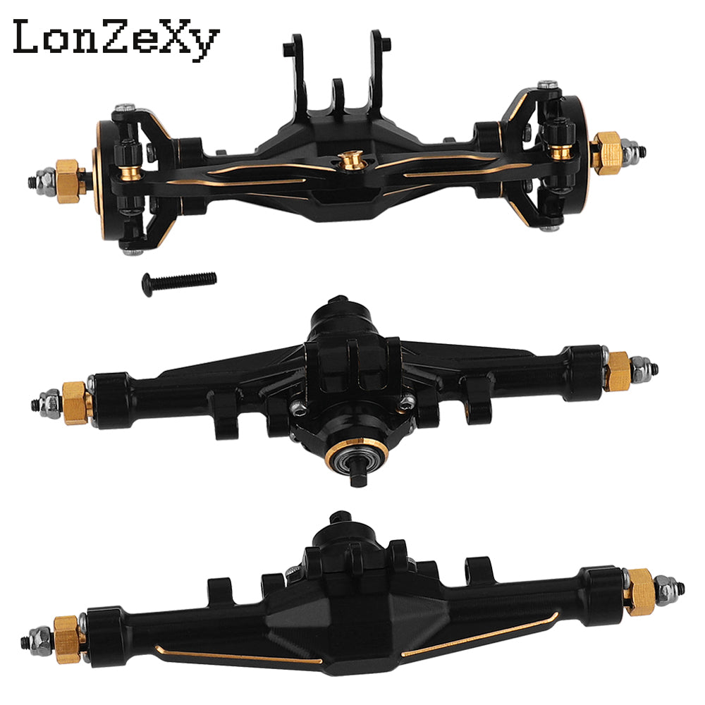 LONZEXY +4mm Planet Middle Axles with Brass Steering Knuckles for 1/18 TRX4M