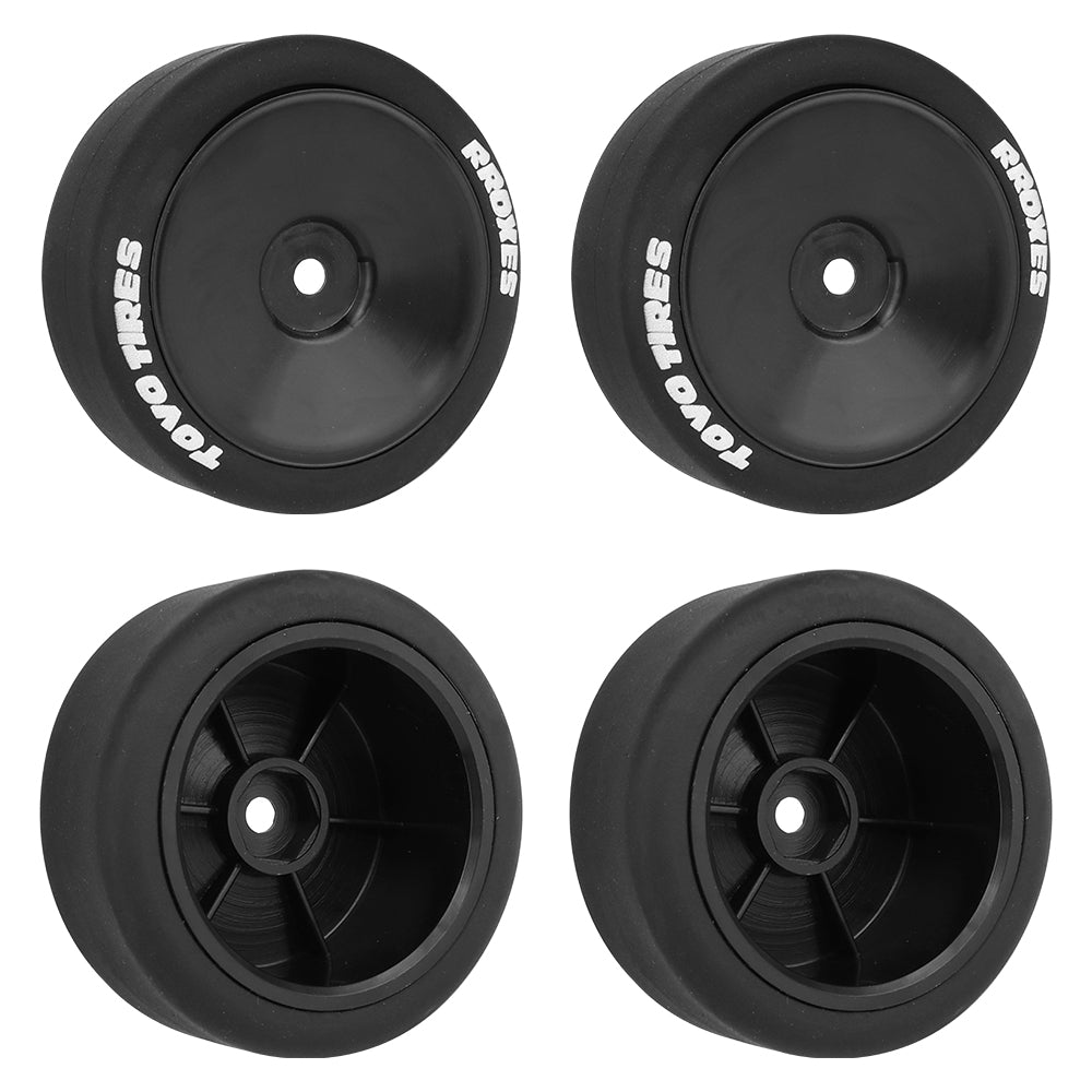 1/10 RC On-Road Drift Car Wheels Smooth Drift Rubber Tires Multi-Color Plastic Rim RC Racing Upgrade Parts