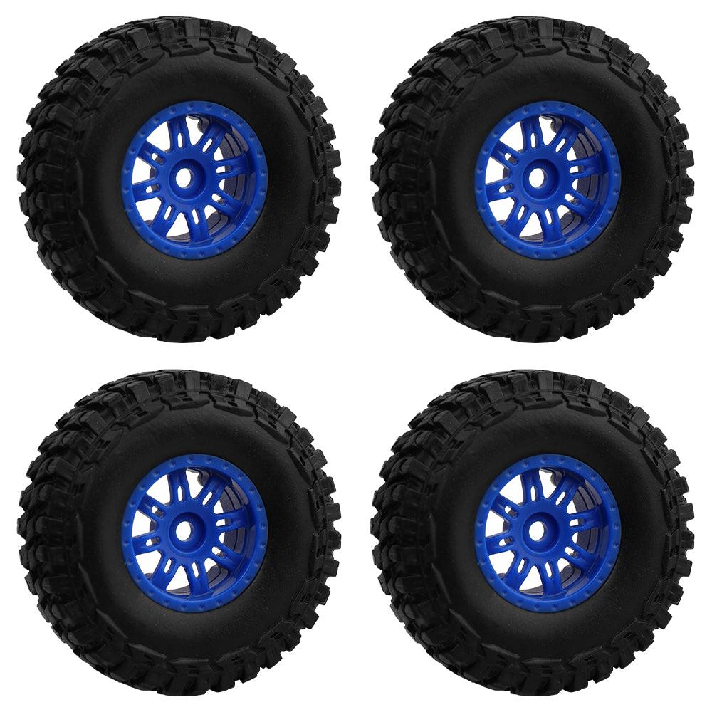 LonZeXy 1.0 inch Plastic Wheel Hub Rims or with Rubber Tires 4PCS For 1/24 SCX24 1/28 RC Off-Road Buggy Mini Model Truck 29.6mm Diameter Colorful RC Car Replacement Parts Style H