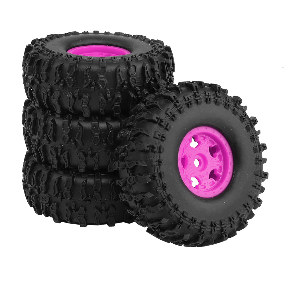 LonZeXy 1.0 inch Plastic Wheel Hub Rims or with Rubber Tires 4PCS For 1/24 SCX24 1/28 RC Off-Road Buggy Mini Model Truck 29.6mm Diameter Colorful RC Car Replacement Parts Style E