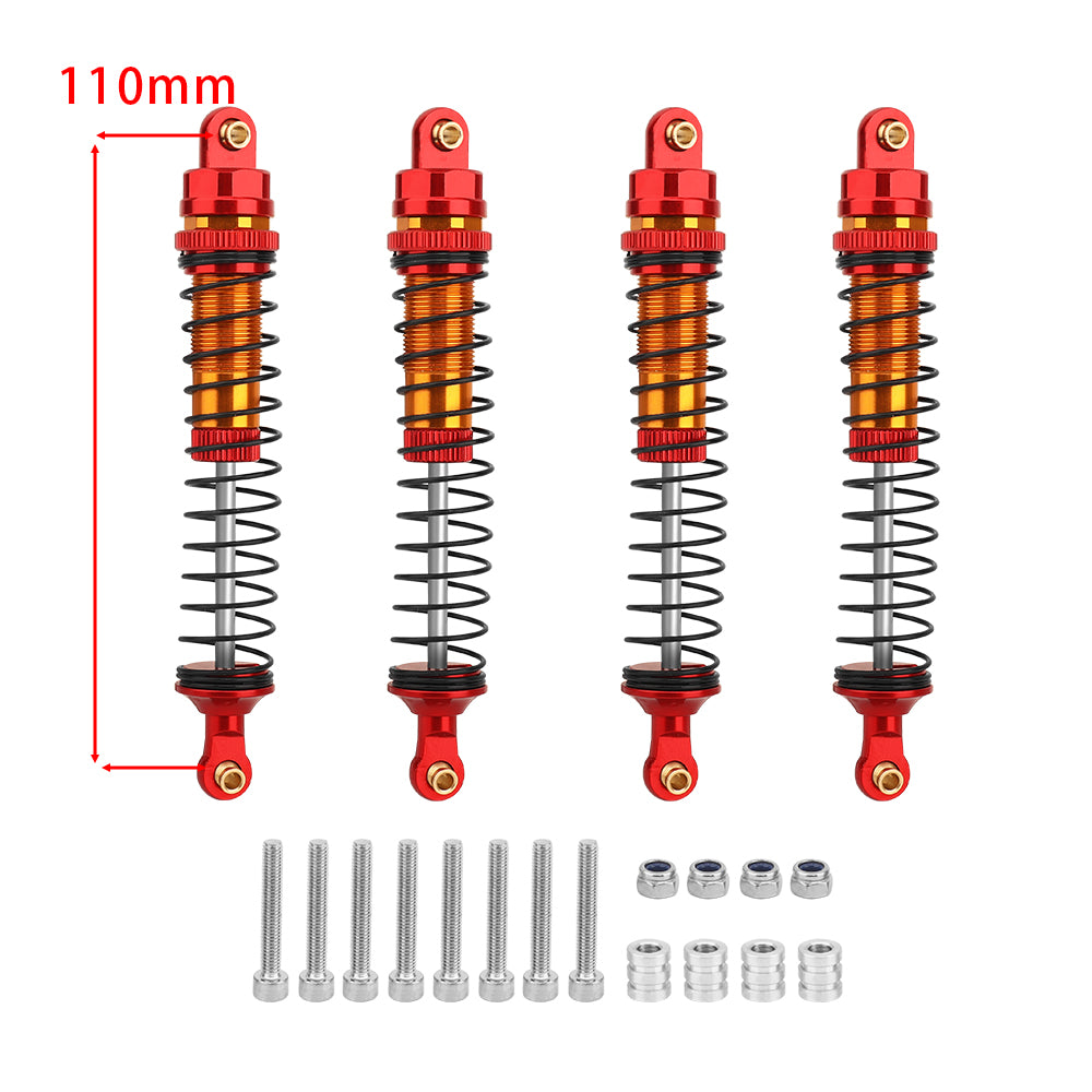 LonZeXy 4PCS Aluminum Oil Shock Absorber 70/80/90/100/110/120mm Adjustable Damper For Axial SCX10 I II III TRX4 D90 1/10 RC Rock Crawler Upgrade Parts