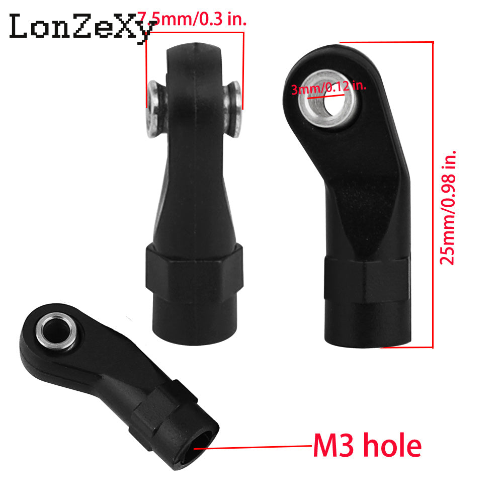 LONZEXY 10pcs Link Rod End  Ball Joint Head For Traxxas 1/10