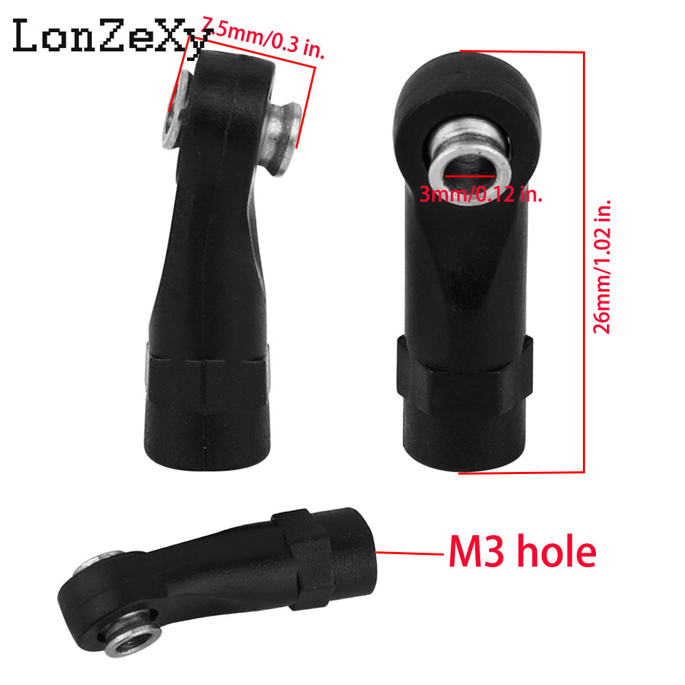 LONZEXY 10pcs Link Rod End  Ball Joint Head For Traxxas 1/10