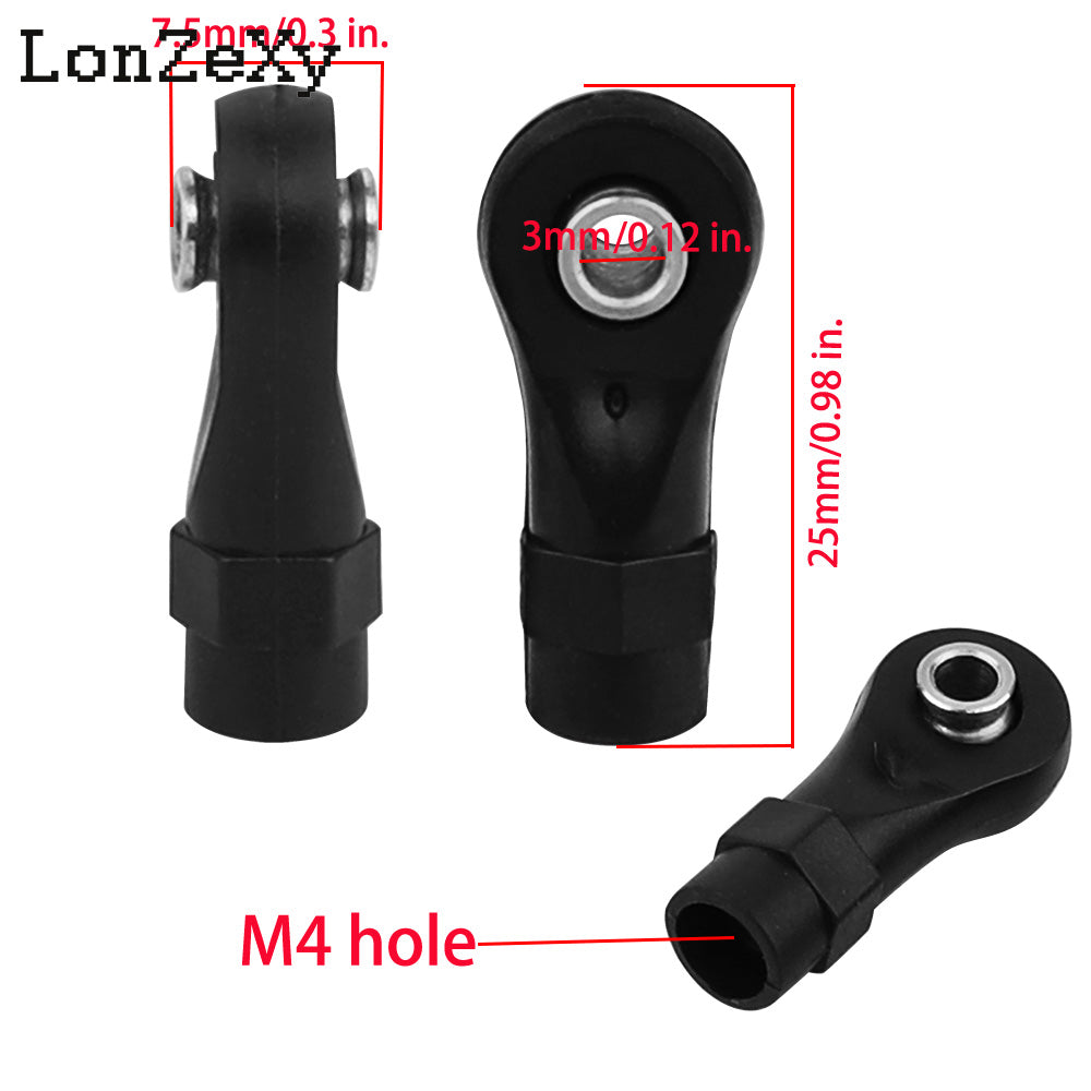 LONZEXY 10pcs Link Rod End  Ball Joint Head For Traxxas 1/10