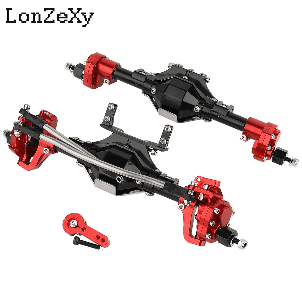 LONZEXY Aluminum Rear Portal Axles Set for 1/10 SCX10 II
