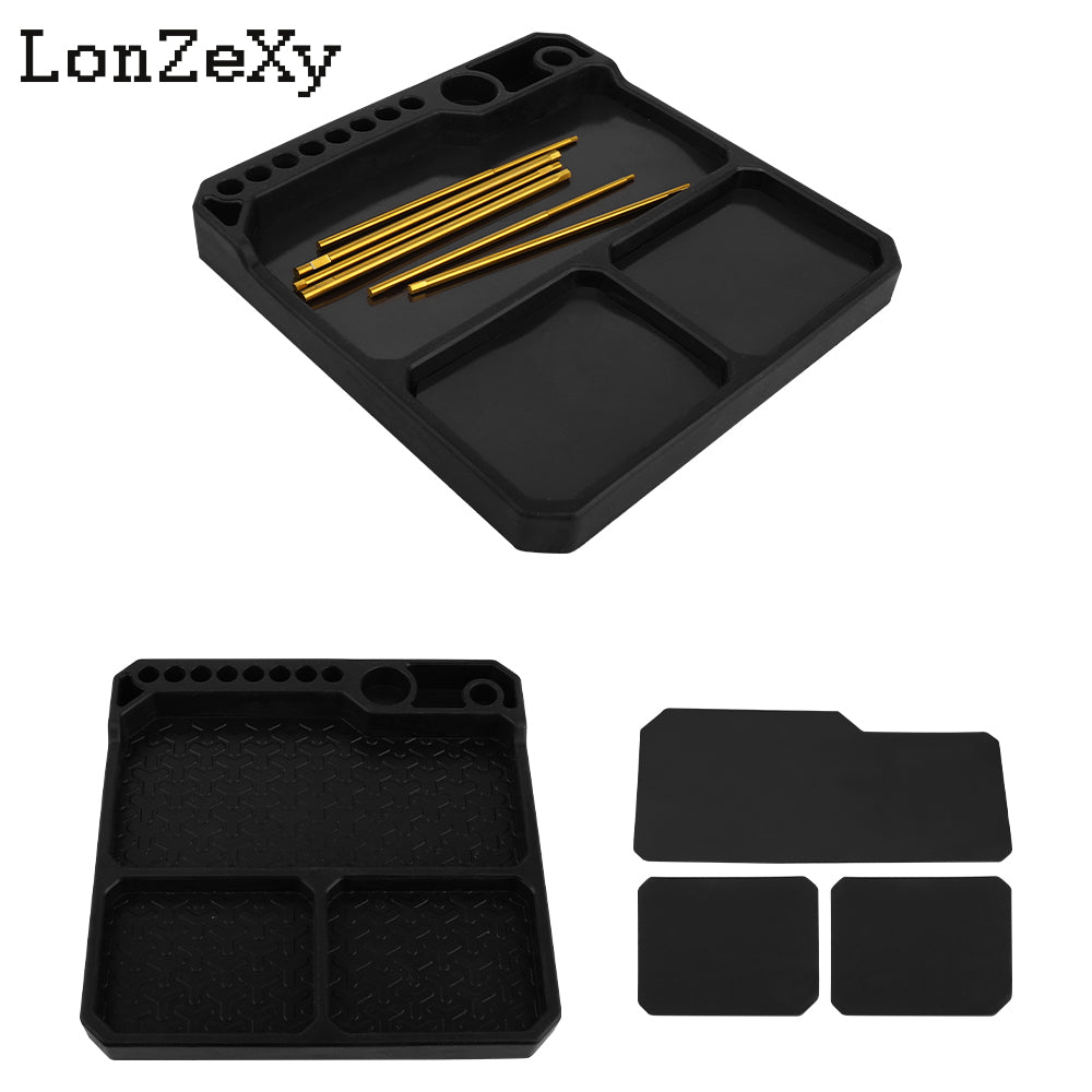 Lonzexy Aluminum RC Screw Tray Screws Holder Plate Screw Organizer Tool For RC Repair