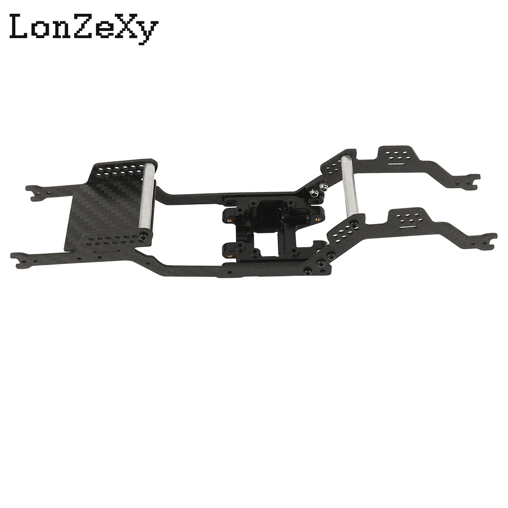 LONZEXY Universal LCG  Bronco Chassis Frame Kit +Brass Battery Plate for 1/18 TRX4M (Carbon Fiber)