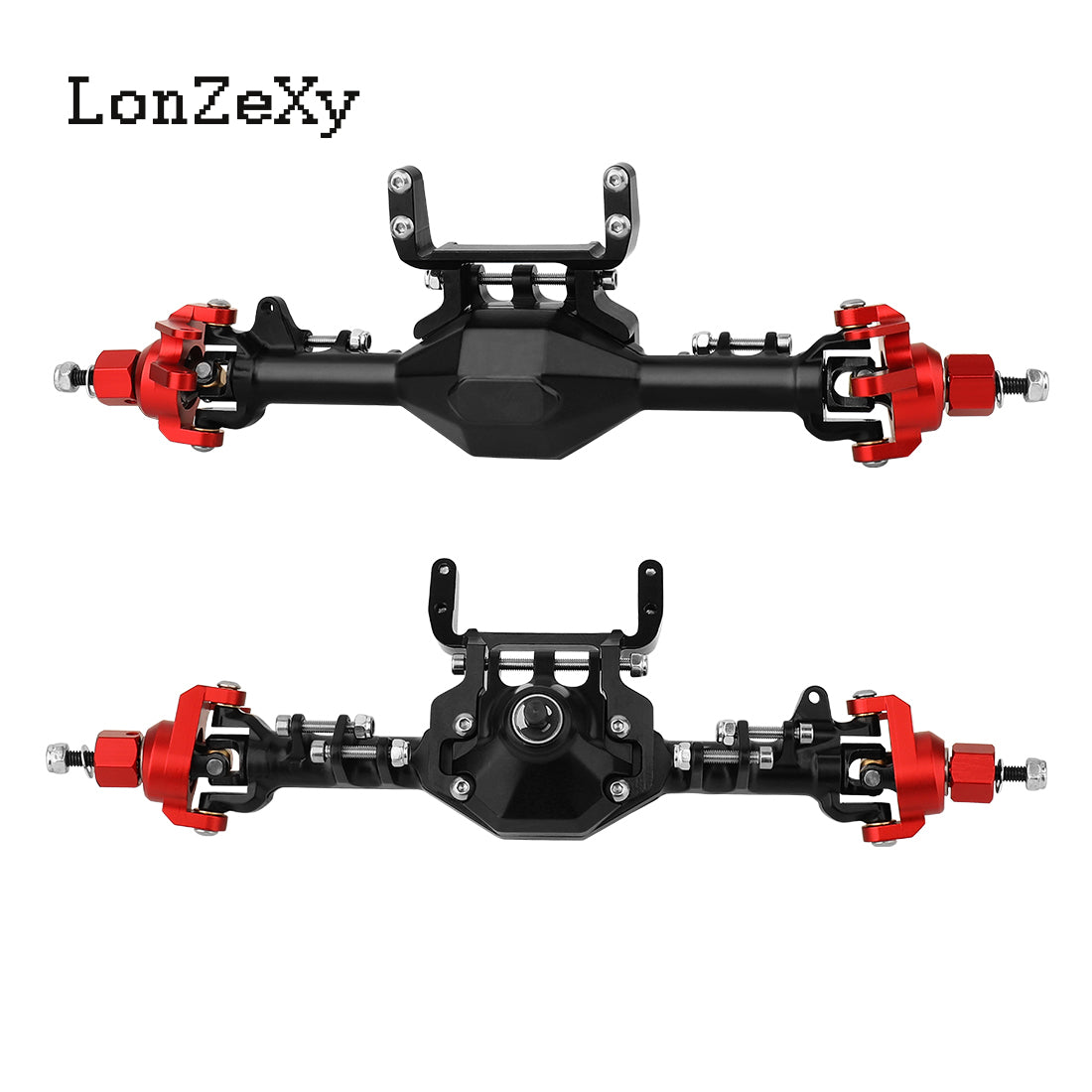 LONZEXY Aluminum Front & Rear Portal Axle Set For SCX10 II