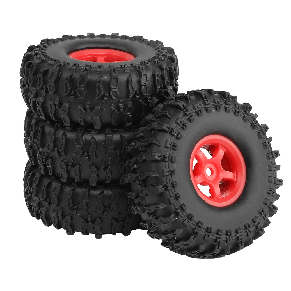 LonZeXy 1.0 inch Plastic Wheel Hub Rims or with Rubber Tires 4PCS For 1/24 SCX24 1/28 RC Off-Road Buggy Mini Model Truck 29.6mm Diameter Colorful RC Car Replacement Parts Style I