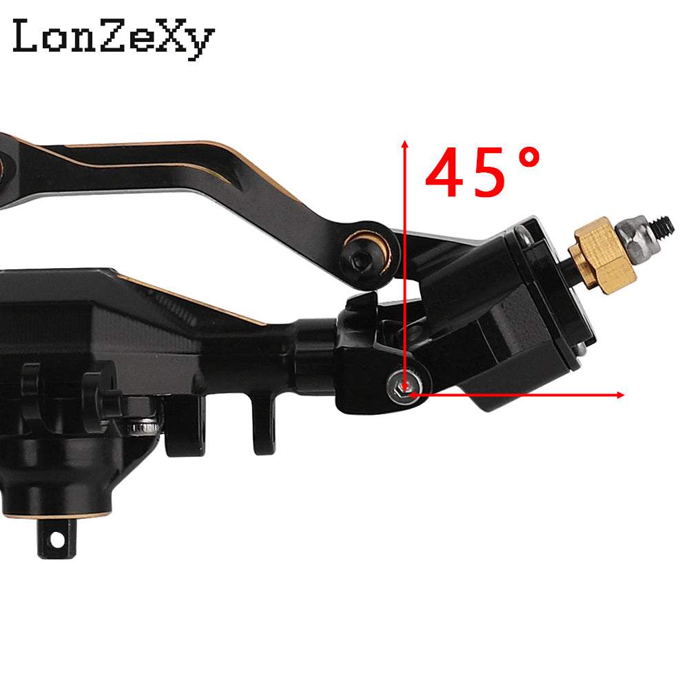 LONZEXY +4mm Planet Middle Axles with Brass Steering Knuckles for 1/18 TRX4M