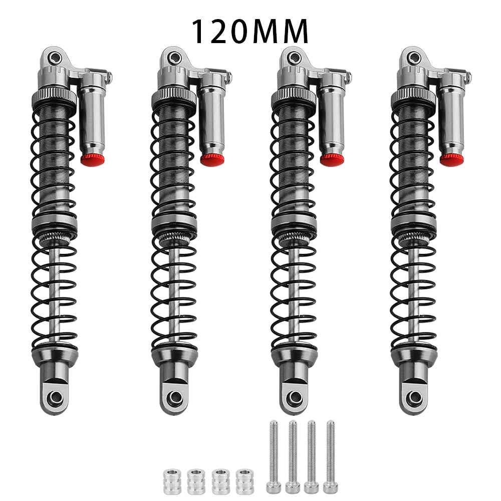 LonZeXy 4PCS 1/10 RC Crawler Piggyback Oil Shock Absorber 70/80/90/100/110/120mm Adjustable Damper For Axial SCX10 TRX4 D90 RC Off-Road Car Upgrade Parts