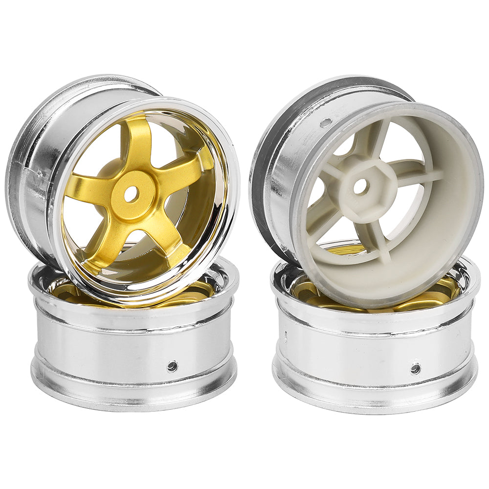 1/10 RC On-Road Drift Car Electroplated Plastic Wheel Rims 4 Styles Multi Color 12mm Hex Empty Hubs RC Modification Parts