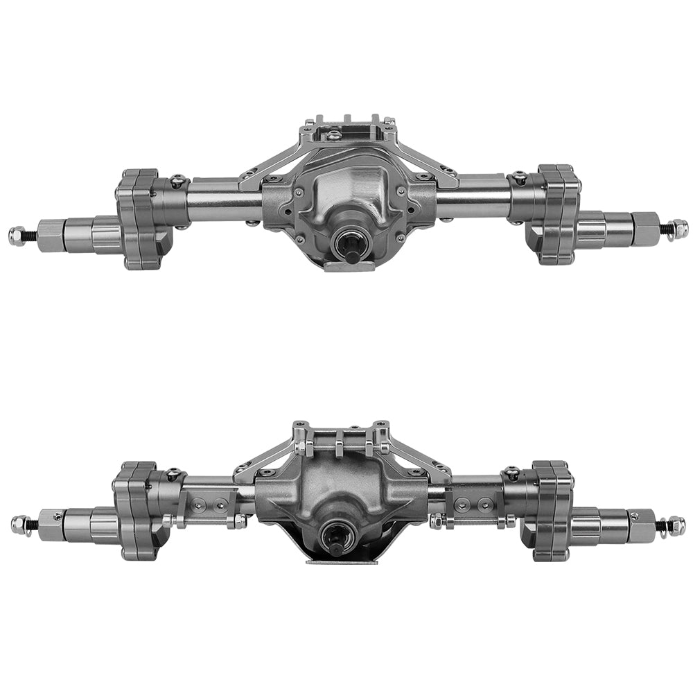 LonZeXy CNC Aluminum Portal Middle Axle With Steering Link Option, Metal Portal Axle For 1/10 SCX10 6x6 RC Crawler Chassis Upgrade Parts