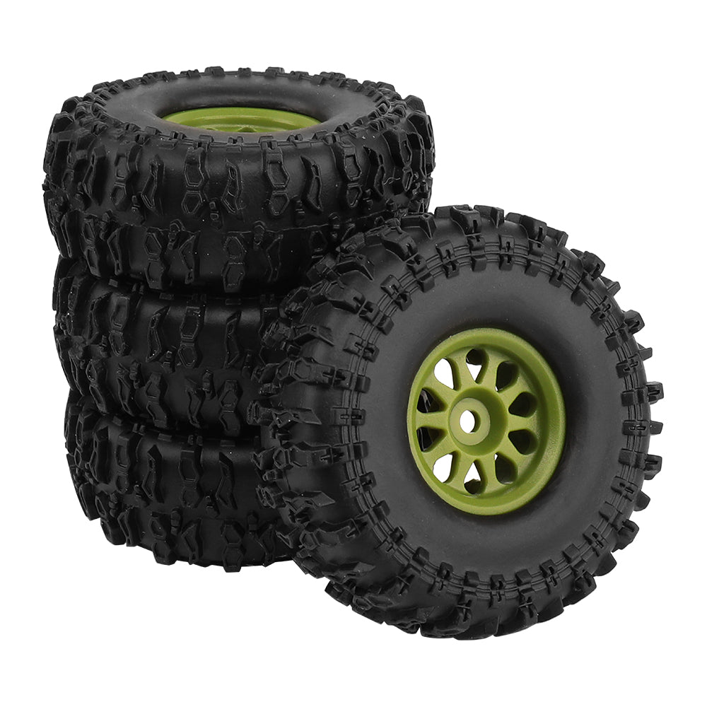 LonZeXy 1.0 inch Plastic Wheel Hub Rims or with Rubber Tires 4PCS For 1/24 SCX24 1/28 RC Off-Road Buggy Mini Model Truck 29.6mm Diameter Colorful RC Car Replacement Parts Style C