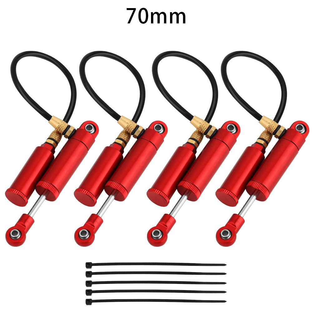 LonZeXy 4PCS Remote Reservoir Negative Pressure Shock Absorber 70/80/90/100/110mm Oil Damper For Axial SCX10 TRX4 TRX6 Wraith 1/10 RC Crawler Upgrade Parts