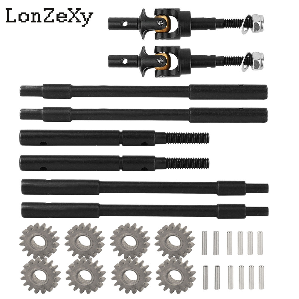 LONZEXY Axle Shaft with Gear for 1/10 SCX10 III