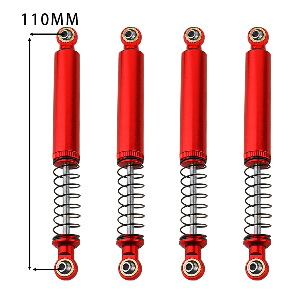 LonZeXy 1/10 RC Crawler Aluminum Oil Shock Absorber 70 80 90 100 110mm Adjustable Damper 4PCS For Axial SCX10 TRX4 D90 RC Off Road Car Upgrade Parts